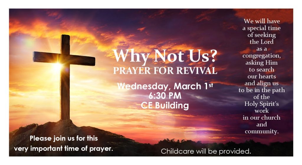 Why Not Us? PRAYER FOR REVIVAL @ Faith Community Church | Camden | Delaware | United States